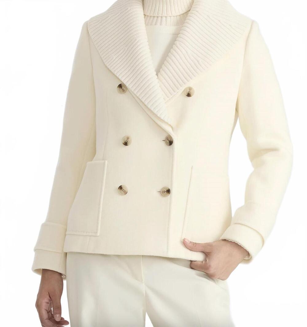 NEW MACKAGE danielle double-breasted coat in cream